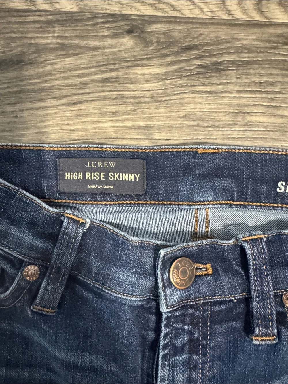 J. Crew Dark Indigo Skinny Jeans with Raw Hem